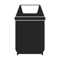 Trashcan vector icon.Black vector icon isolated on white background trashcan.