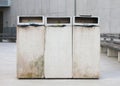 Three Trash Cans for Garbage Separation Royalty Free Stock Photo