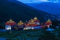 Trashi Chhoe Dzong in night , Thimphu , Bhutan