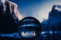 a trasparent crystal ball vith wonderfull view. Royalty Free Stock Photo