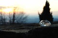 Trasparent quartz at the sunset