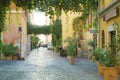 Trastevere in Rome, Italy. Cozy old street in Trastevere neighbo