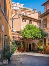 The pictiresque Rione Trastevere on a summer morning, in Rome, Italy.