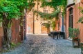 The pictiresque Rione Trastevere on a summer morning, in Rome, Italy.