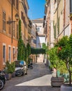 The pictiresque Rione Trastevere on a summer morning, in Rome, Italy.