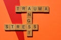 Trauma, angst, stress, words as crossword Royalty Free Stock Photo