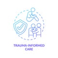 Trauma informed care blue gradient concept icon Royalty Free Stock Photo