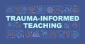 Trauma informed teaching word concepts dark blue banner