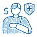 trauma insurance doodle icon hand drawn illustration