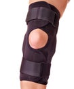 Trauma of knee in brace. Royalty Free Stock Photo