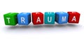 Trauma word block on white Royalty Free Stock Photo