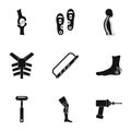 Traumatology and orthopedic icon set, simple style