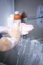 Traumatology orthopedic surgery scrubbing washing Royalty Free Stock Photo