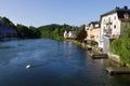 Traun river crossing Gmunden city in Austria, Europe Royalty Free Stock Photo