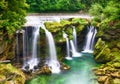 Traunfall waterfall in Austria nature landscape landmark Royalty Free Stock Photo
