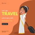 Banner design of let`s go travel book your trip