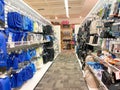 The travel accessories aisle at The Container Store retail organizing store