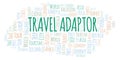 Travel Adaptor word cloud. Royalty Free Stock Photo