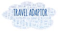 Travel Adaptor word cloud. Royalty Free Stock Photo