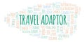 Travel Adaptor word cloud. Royalty Free Stock Photo