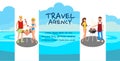 Travel Agency Ad Banner Flat Vector Design Idea Royalty Free Stock Photo