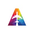 Capital letter A travel vector logo design.