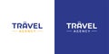 Simple Modern Travel Agency Logo. Travel Word Sign with Letter A as Graphic Icon Suitcase. Royalty Free Stock Photo
