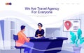 Travel agency concept isometric landing page.