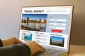 Travel agency concept on laptop computer screen Royalty Free Stock Photo