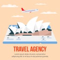 Travel Agency Flat Social Media Post Template Royalty Free Stock Photo