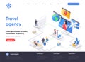 Travel agency isometric landing page. Royalty Free Stock Photo