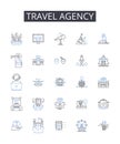 Travel agency line icons collection. Budgeting, Investment, Frugality, Planning, Conserving, Efficiency, Thriftiness Royalty Free Stock Photo