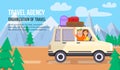 Happy Young Couple Traveling by Car at Mountains Royalty Free Stock Photo