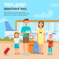 Happy Family with Children Travelling with Luggage