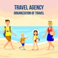 Travel Agency Square Banner Layout with Lettering Royalty Free Stock Photo