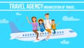 Travel Agency Vector Banner Template with Text