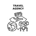 Travel Agency Vector Concept Black Illustration