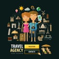 Travel agency vector logo design template