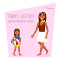 Travel Agency Vector Poster with Pink Background Royalty Free Stock Photo
