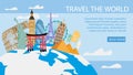 Travel Agency World Tours Flat Vector Webpage