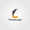 Travel agent vector logo design with initials L letter