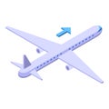 Travel airplane icon isometric vector. Sea lifestyle