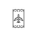 Travel airplane ticket outline icon. Elements of travel illustration icon. Signs and symbols can be used for web, logo, mobile app Royalty Free Stock Photo