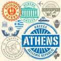 Travel stamps or symbols set Greece Royalty Free Stock Photo