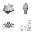 Travel, animal and other monochrome icon in cartoon style.Desert, rock icons in set collection.