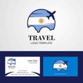 Travel Argentina Flag Logo and Visiting Card Design