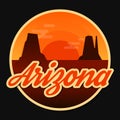 Travel Arizona destination retro round icon Royalty Free Stock Photo