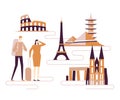 Travel around the world - colorful flat design style illustration Royalty Free Stock Photo