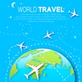 Travel around the World map background . Royalty Free Stock Photo