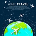 Travel around the World map background . Royalty Free Stock Photo